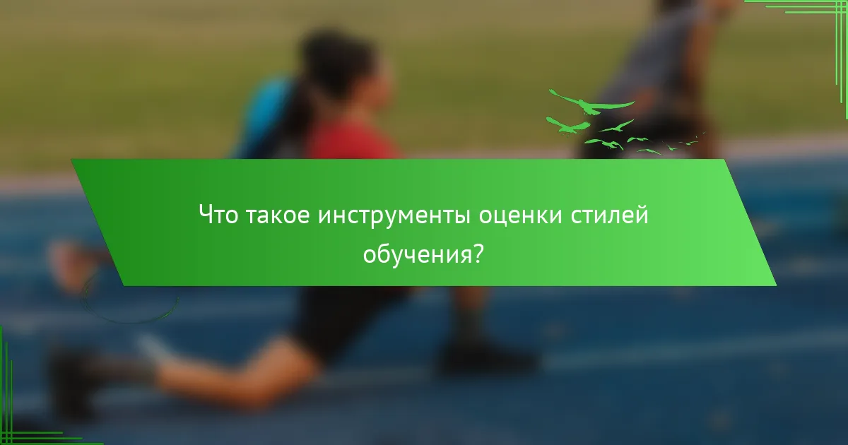Что такое инструменты оценки стилей обучения?