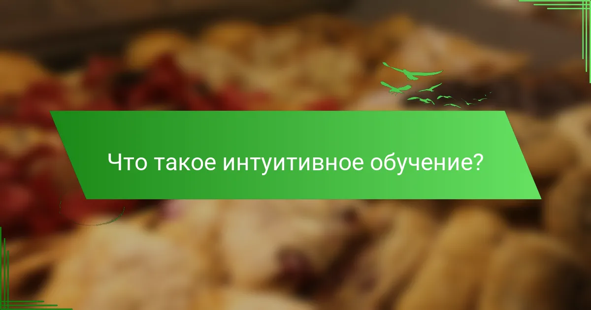 Что такое интуитивное обучение?