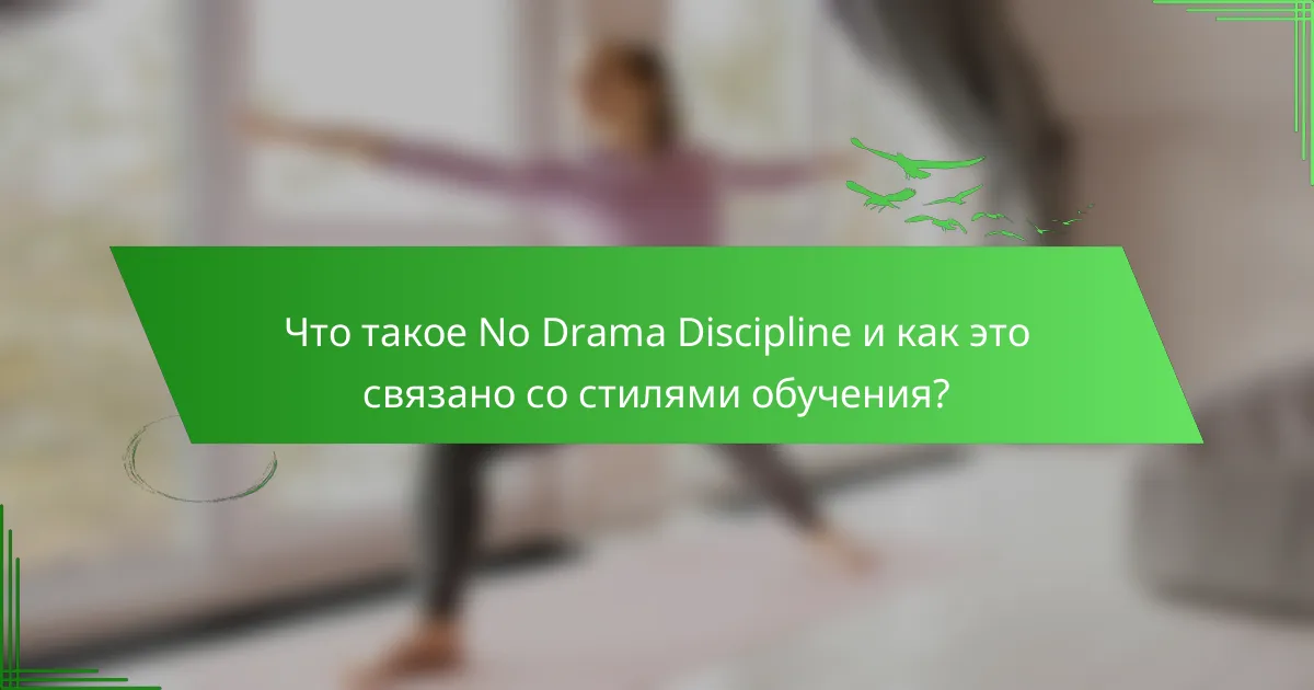 Что такое No Drama Discipline и как это связано со стилями обучения?