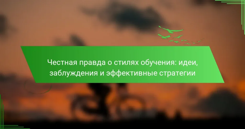 Честная правда о стилях обучения: идеи, заблуждения и эффективные стратегии