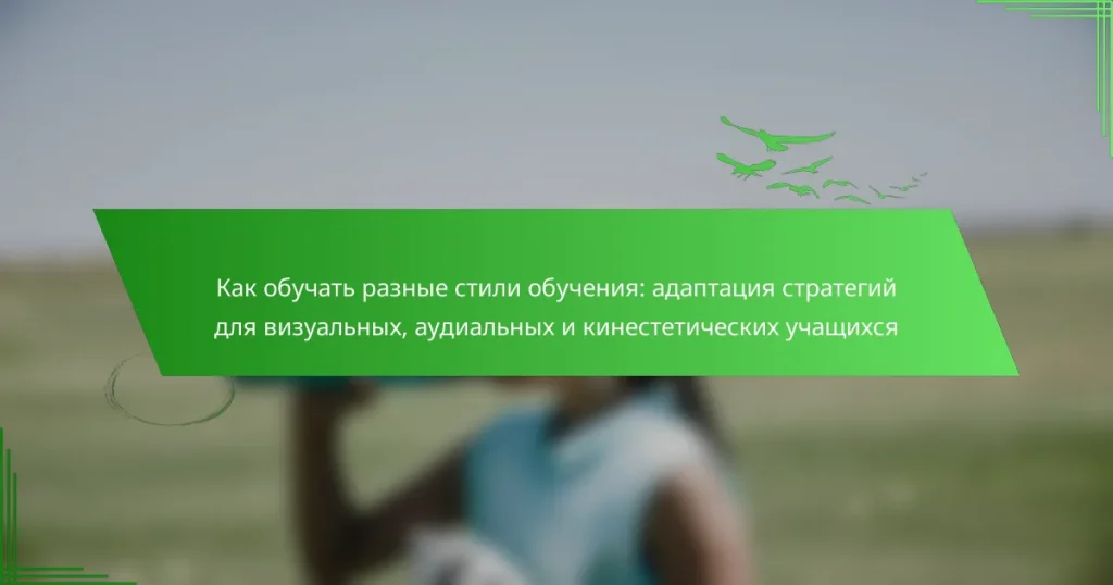 Как обучать разные стили обучения: адаптация стратегий для визуальных, аудиальных и кинестетических учащихся