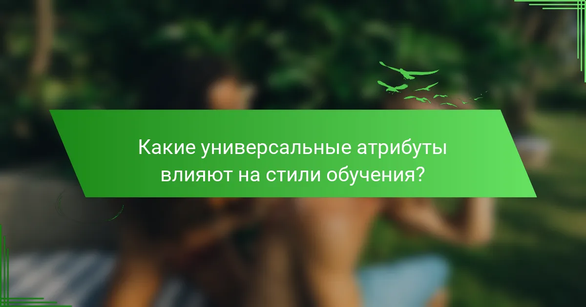 Какие универсальные атрибуты влияют на стили обучения?