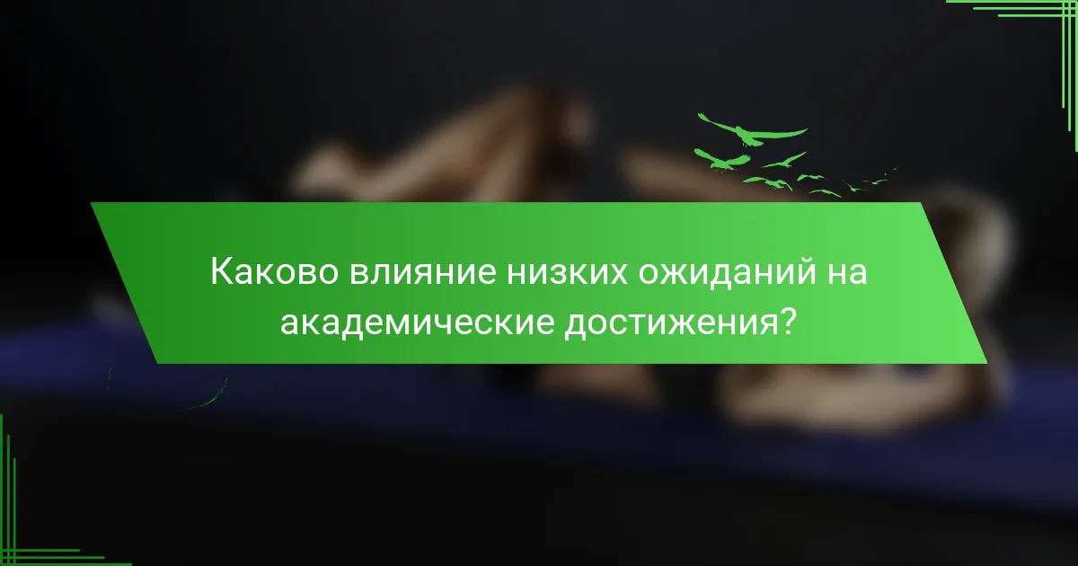 Каково влияние низких ожиданий на академические достижения?