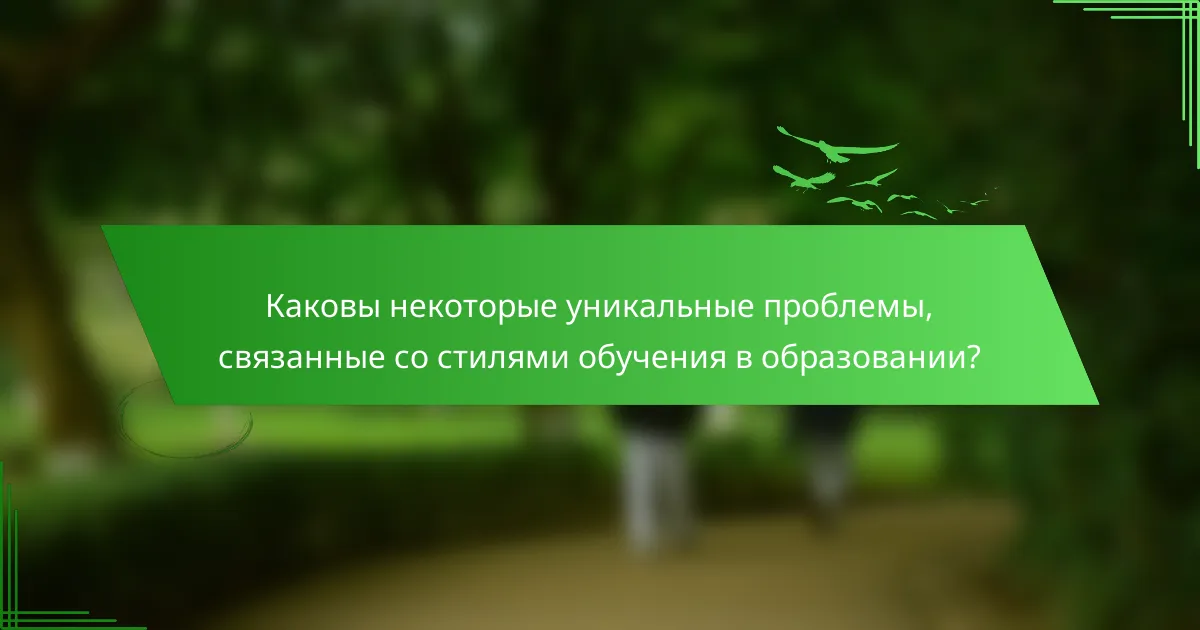 Каковы некоторые уникальные проблемы, связанные со стилями обучения в образовании?