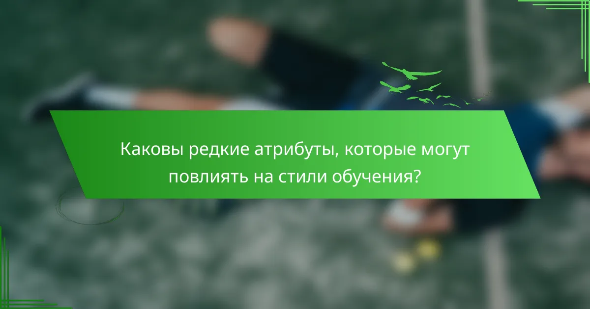 Каковы редкие атрибуты, которые могут повлиять на стили обучения?