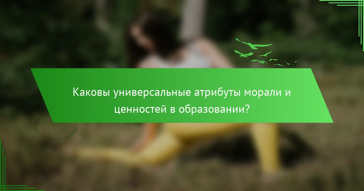 Каковы универсальные атрибуты морали и ценностей в образовании?