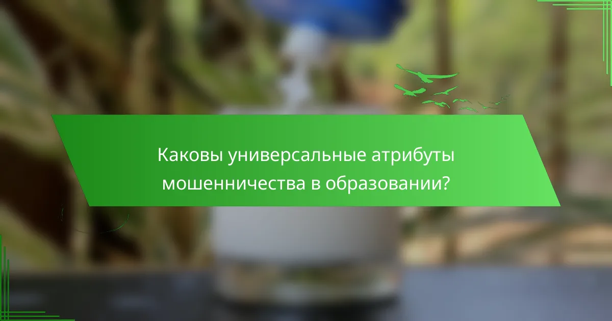 Каковы универсальные атрибуты мошенничества в образовании?
