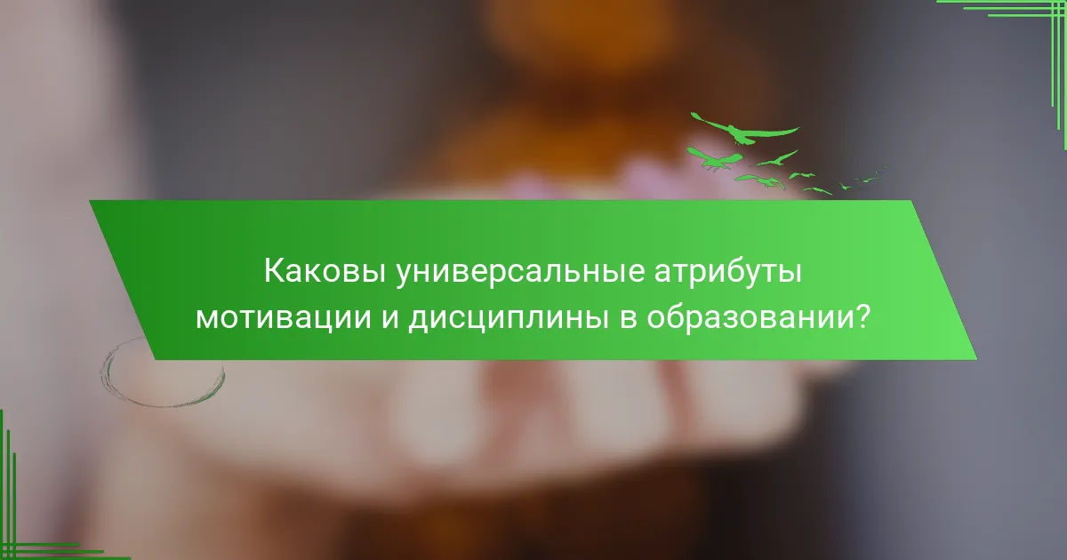 Каковы универсальные атрибуты мотивации и дисциплины в образовании?