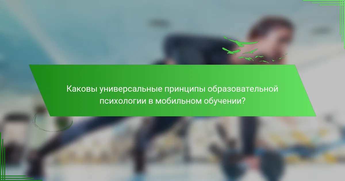 Каковы универсальные принципы образовательной психологии в мобильном обучении?